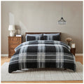 Reversible Teddy Bear Fleece Check Duvet Cover Thermal Warm Quilt Bedding Set