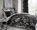 Marble Effect Duvet Quilt Cover & Pillow Case Bedding Set Black Cream White