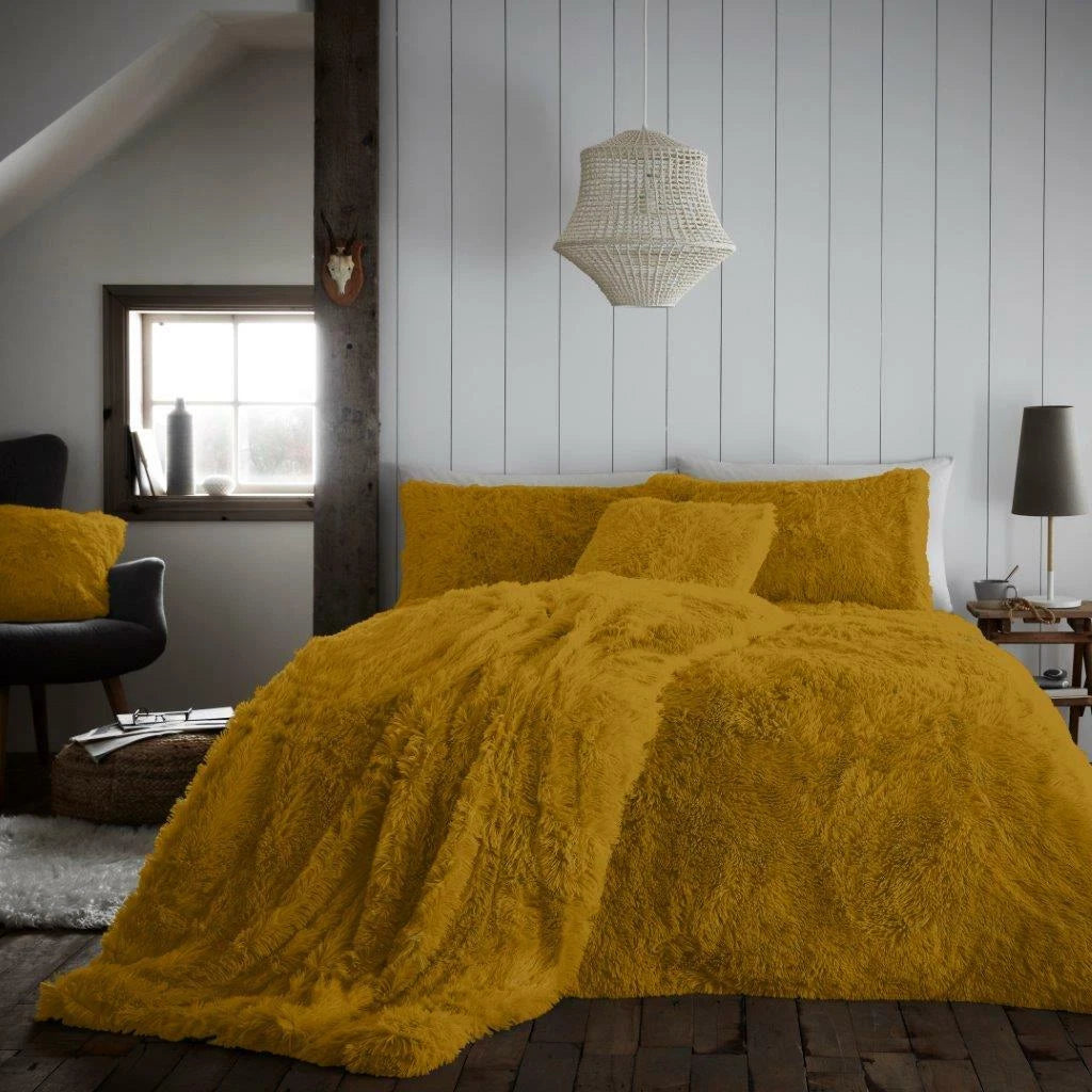 Hug Snug Fluffy Fur Fleece Duvet Quilt Cover Super Soft Cozy Bedding Set / Throw